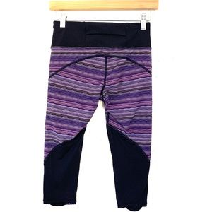 Lulu Lemon Purple Striped Leggings